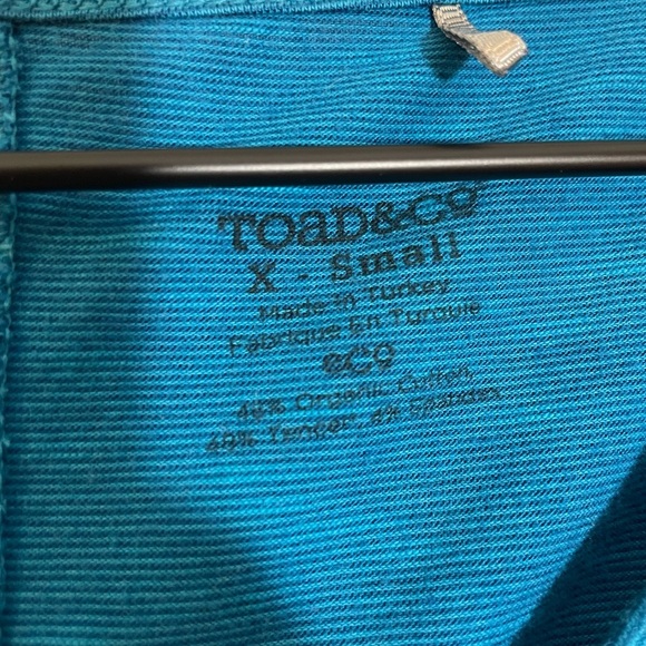 Toad & Co Short Sleeve Marley SS Dress Size XS Teal Blue Stretch Comfort - Picture 2 of 8